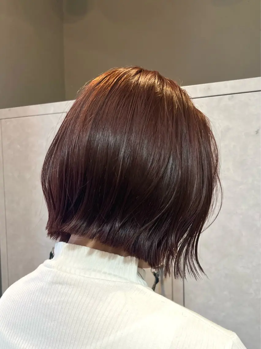 ショート カラー 切りっぱなしボブ ボブ 神戸ボブ✂️ ioe三宮/田 伸佳のヘアスタイル