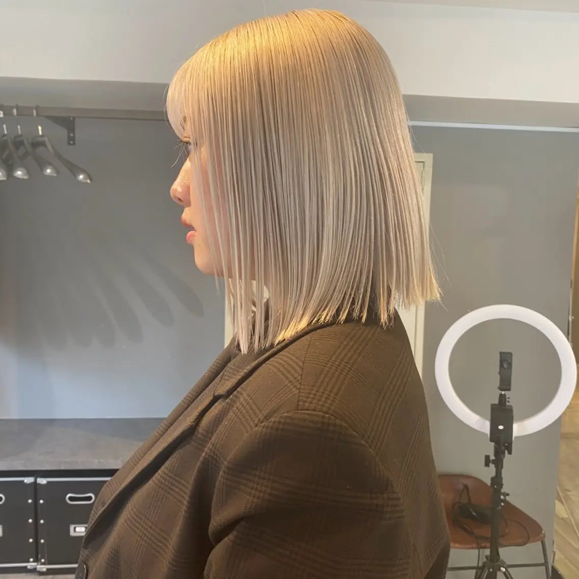 ミディアム ヘアカラー ブリーチなしベージュ カラー✨Takeのヘアスタイル