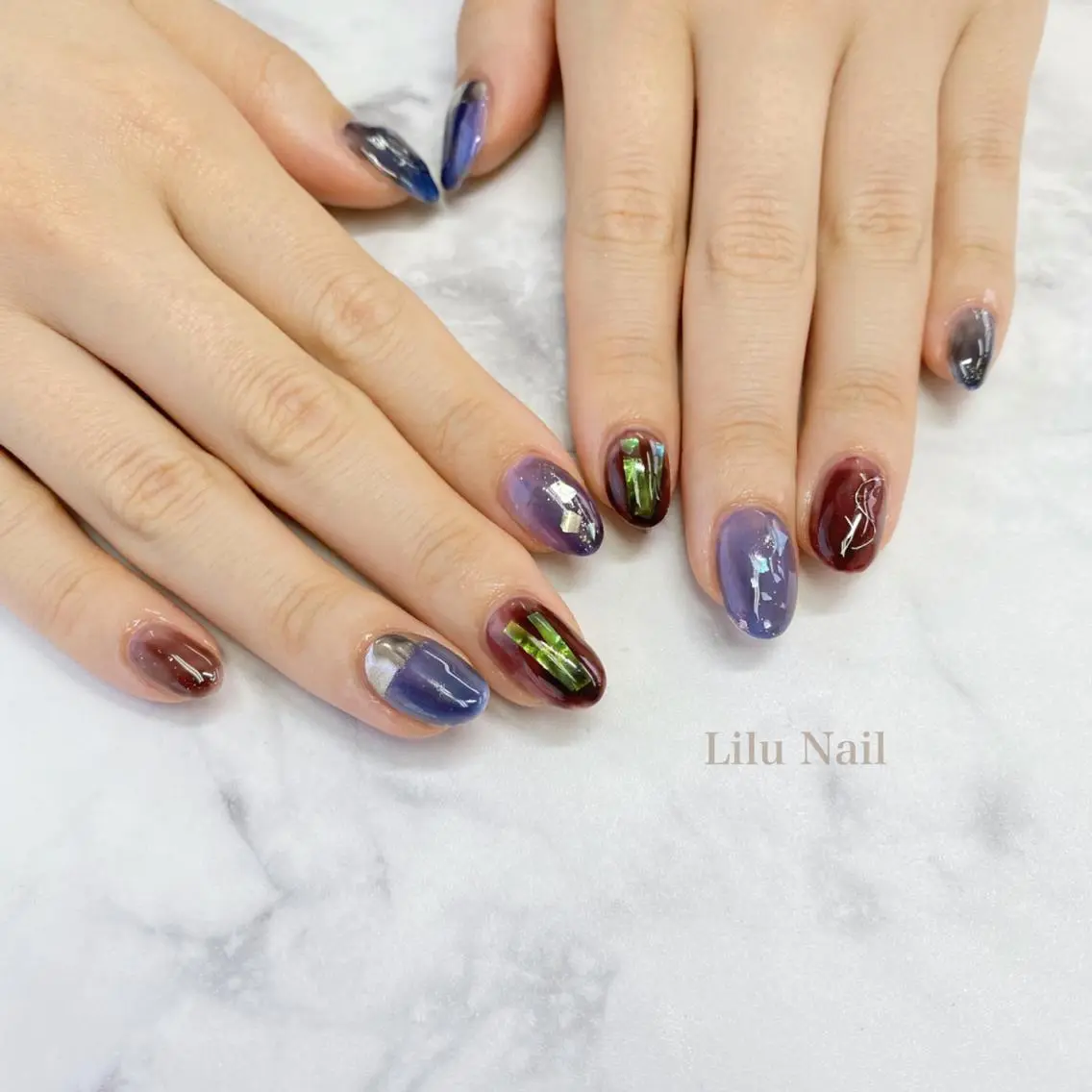 ネイル ニュアンスネイル モチの良さ◉ フィルインネイル♡のネイルデザイン