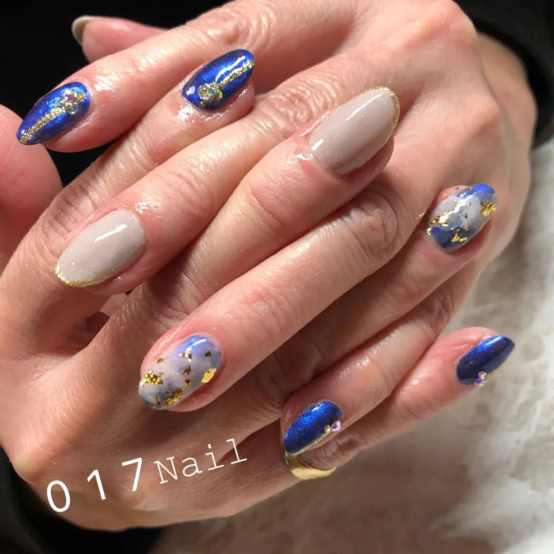 ネイル ブルー rei naのネイルデザイン