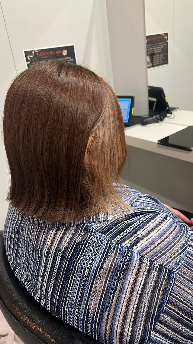 ミディアム カラー ベージュカラー ブラウンカラー ハイトーンカラー ハイトーンベージュ 🎀tokute ナオ🧸のヘアスタイル