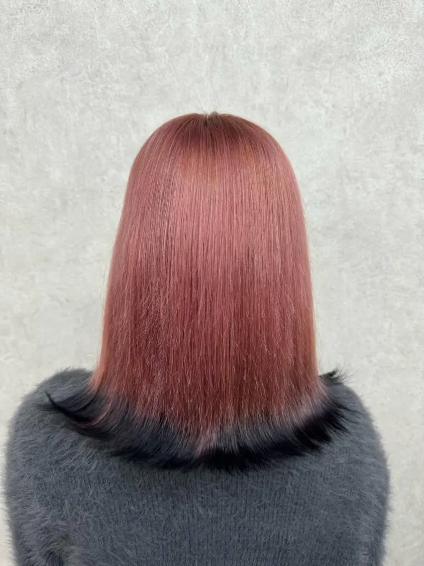 セミロング カラー 🍎暖色カラーで大人 可愛く🍒齋藤すみれのヘアスタイル