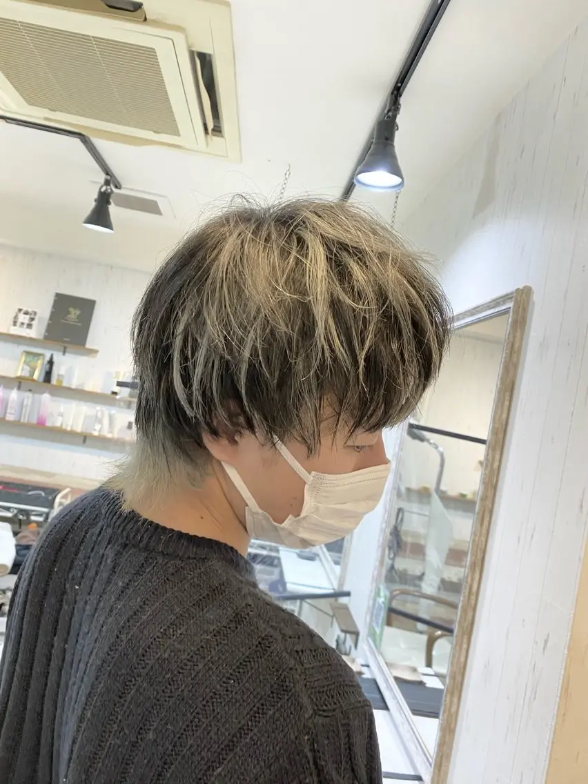 ショート カラー メンズ メンズハイライト ハイライトカラー ハイライト 6月NEWopen/ MINAMI🩶のヘアスタイル