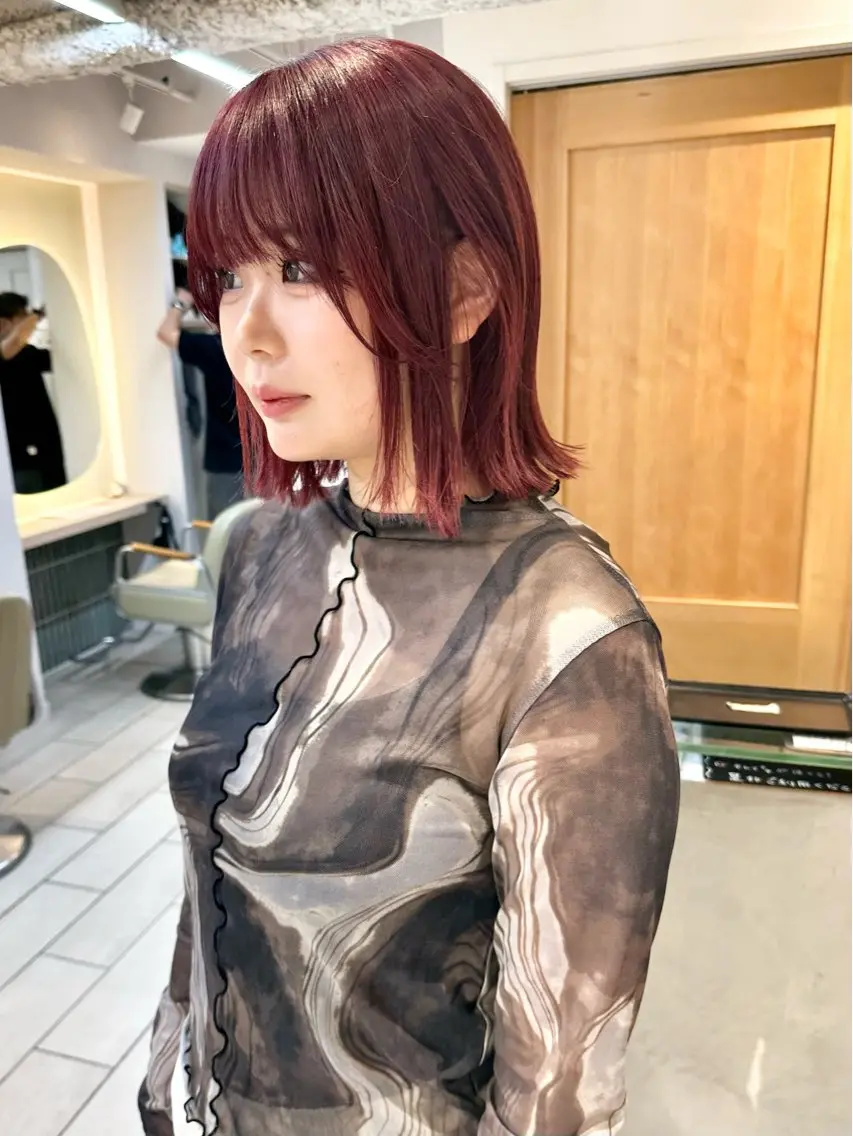 ショート カラー ブリーチ ダブルカラー ハイトーンカラー レッドカラー 💎wakaba💎 モデル募集中のヘアスタイル