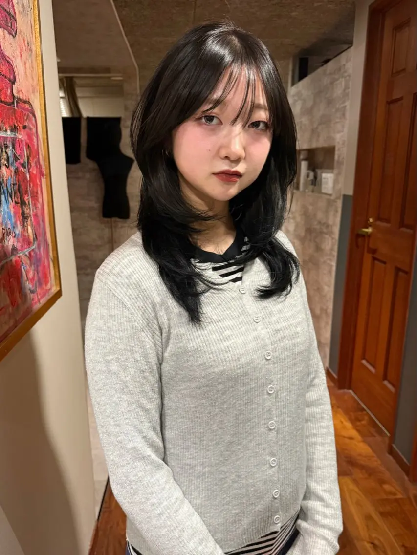 ミディアム カラー 似合わせカット カット ヘアカラー トリートメント mai / linoah˚✧のヘアスタイル