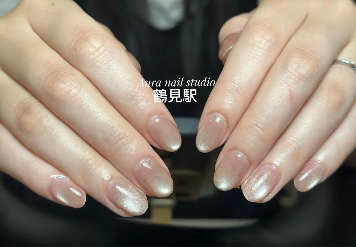 ネイル ハンドネイル Aura nail 🍐💫のネイルデザイン
