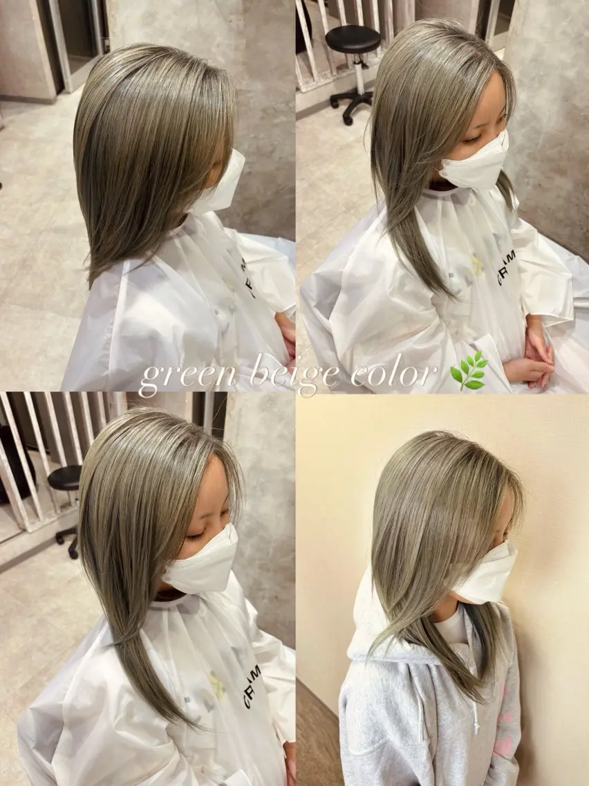 ロング カラー ベージュカラー ブリーチ ダブルカラー ハイトーンカラー ヘアカラー 松井那津子 /ハイライトブリーチのヘアスタイル