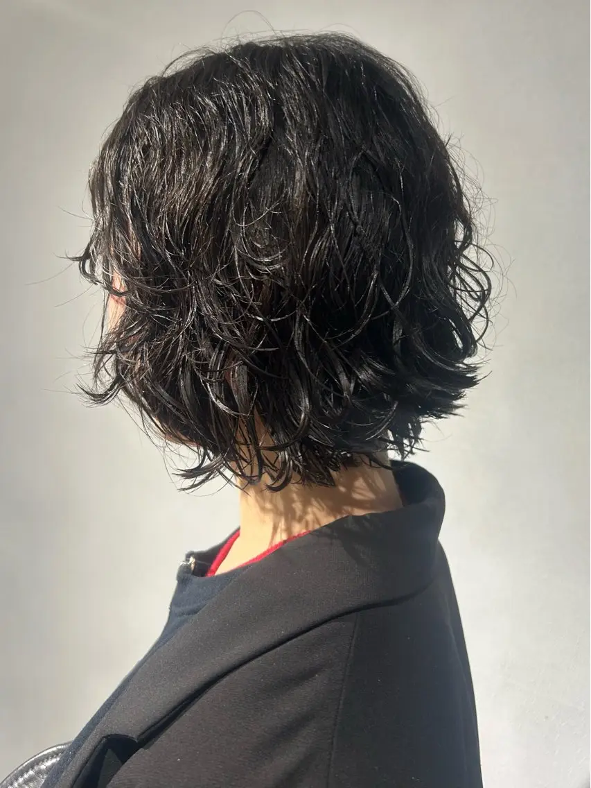 ミディアム パーマ ミディアムパーマ ボブ カット パーマ トリートメント 船橋/パーマ/メンズ キチ/RITSU🪡のヘアスタイル