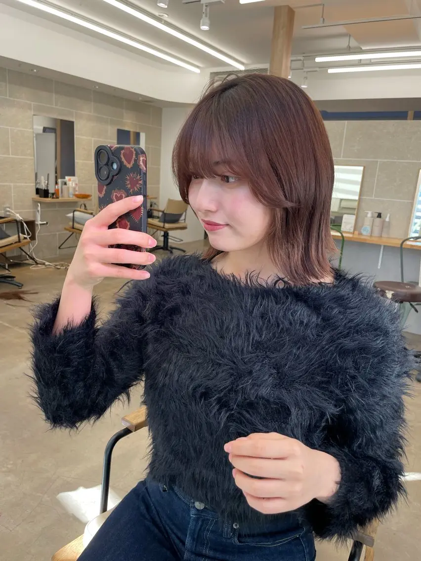 ミディアム 似合わせレイヤー🌟 巻ける縮毛矯正みつきのヘアスタイル