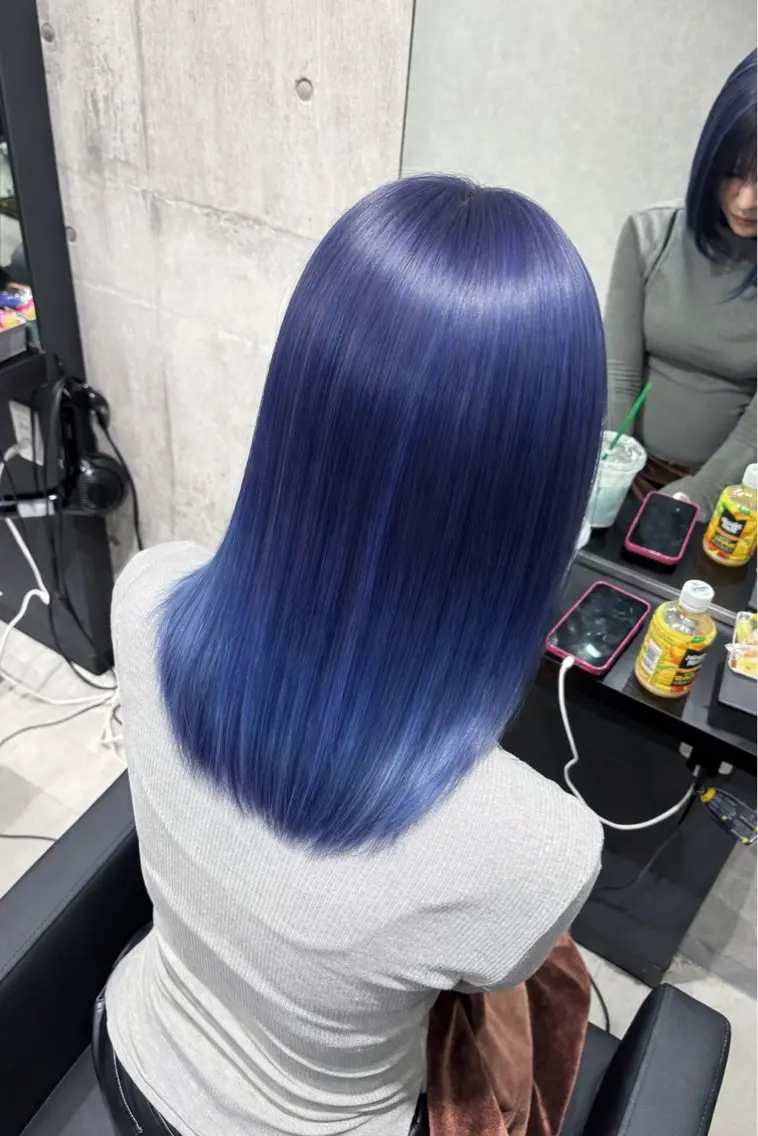 セミロング カラー ブルーカラー ブルーラベンダー ラベンダーカラー カット ヘアカラー トリートメント _WHITE / KENTOのヘアスタイル
