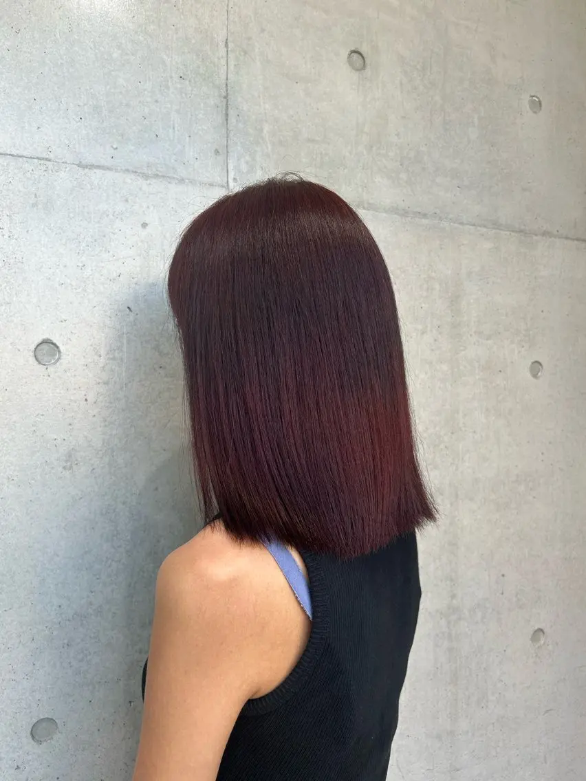 ミディアム カラー ヘアアレンジ カット ヘアカラー トリートメント ボブ艶モテカラー🫧 カリンのヘアスタイル