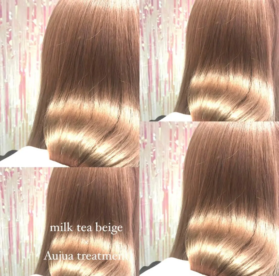 セミロング カラー キッズ ベージュカラー ブリーチ 透明感カラー デザインカラー ダブルカラー RIYA❤︎ Aujuaソムリエのヘアスタイル