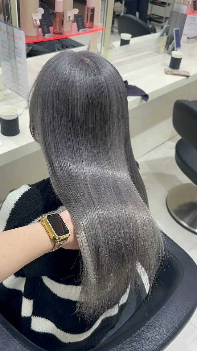 ロング ヘアカラー トリートメント ️🫧 AINE 🫧ハイトーンカラーのヘアスタイル