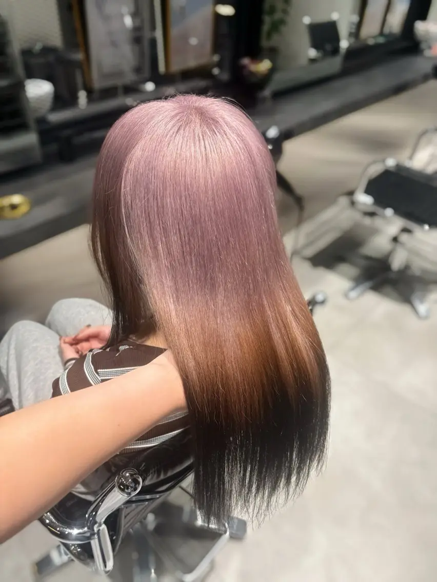 セミロング カラー ベージュカラー ブリーチ ブラウンカラー グレージュ ピンクカラー ヘアカラー トリートメント ゆな🎀ハイトーン /レイヤーのヘアスタイル
