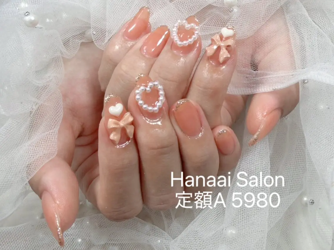 ネイル キラキラネイル 韓国ネイル ロングネイル ピンク スカルプネイル ハンドネイル Hanaai Rikaのネイルデザイン