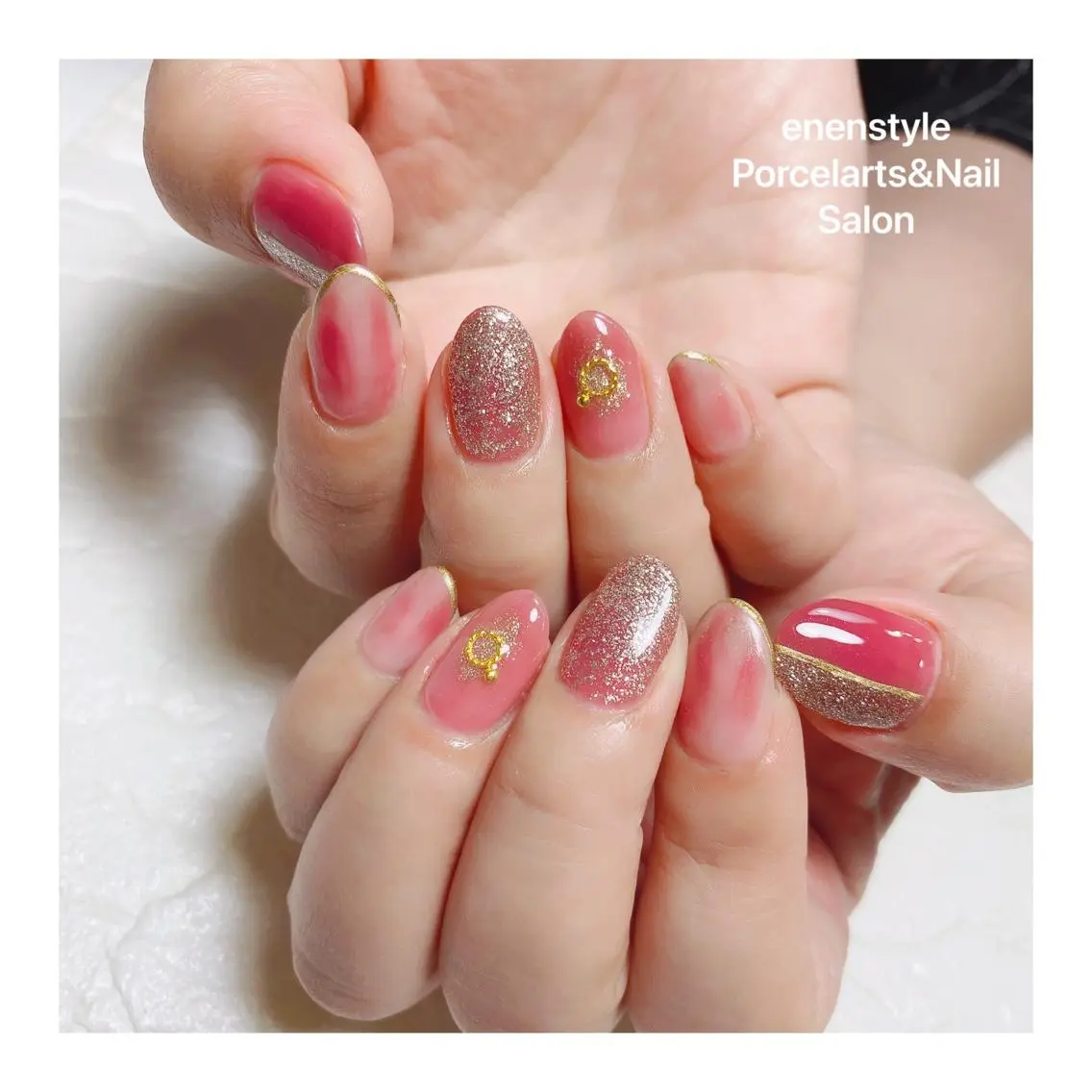 ミディアム ネイル 🐾enen style 🐾のネイルデザイン