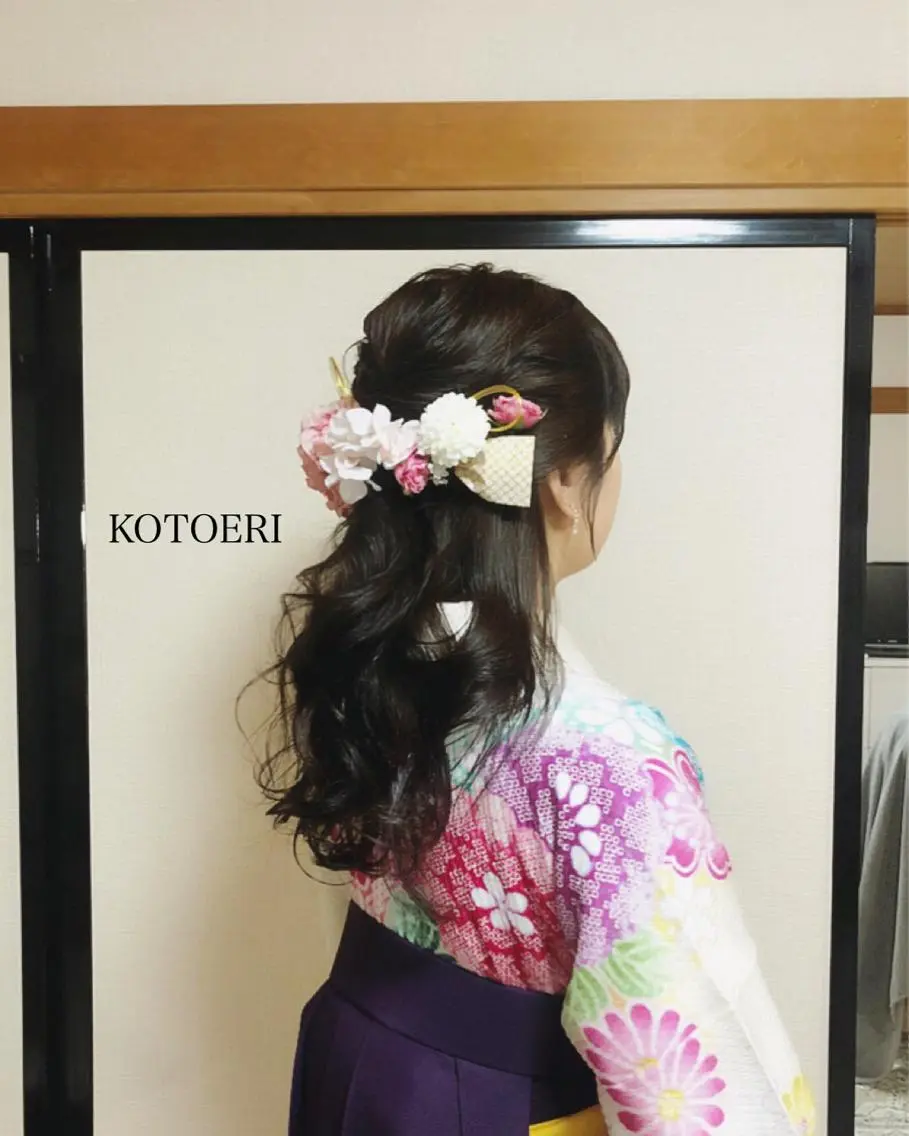 ヘアセット＋卒業袴着付けの写真