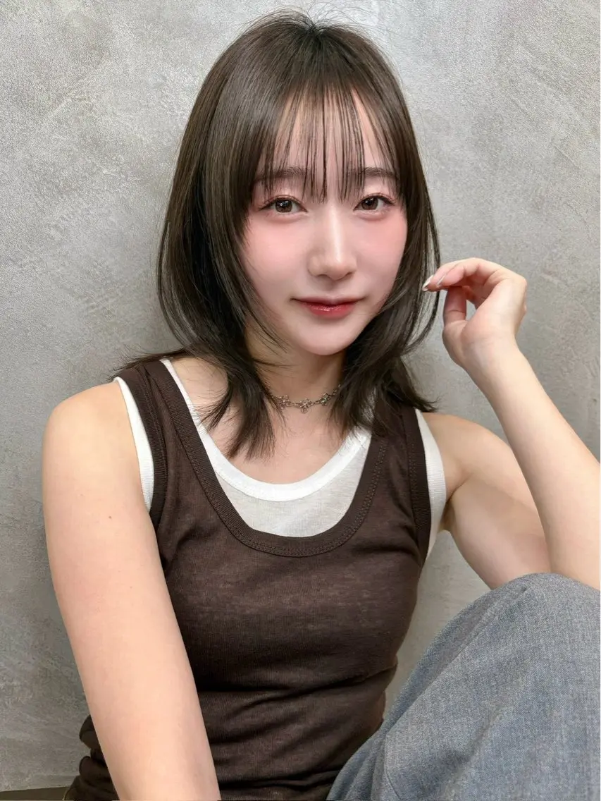 ミディアム カット ヘアカラー トリートメント 大宮🤍縮毛矯正 レイヤー🪽なるのヘアスタイル