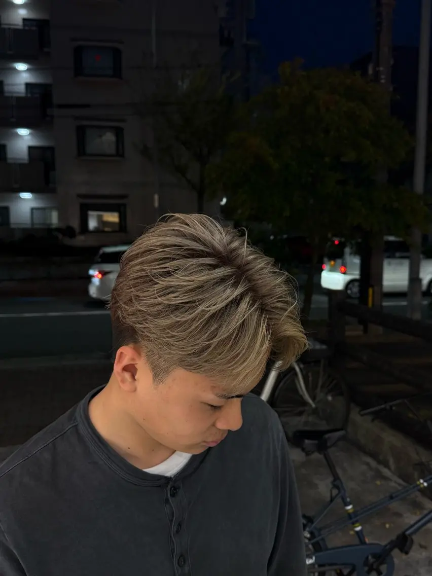 ショート カラー メンズ ヘアカラー Tidehair茨木 Riruのヘアスタイル