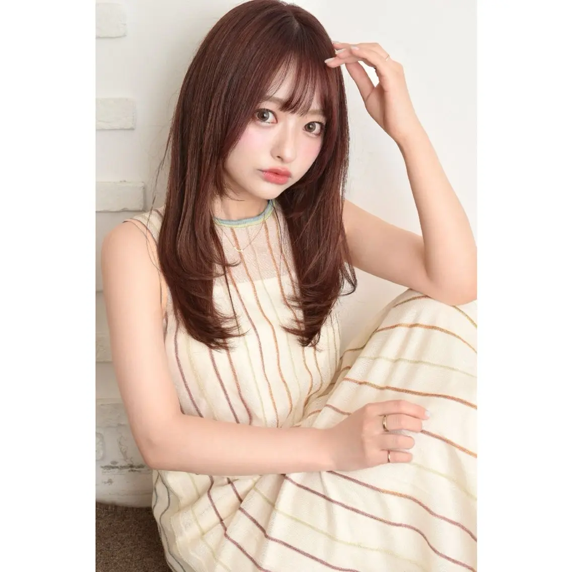 カラー ロング みなみ ゆうすけのヘアスタイル