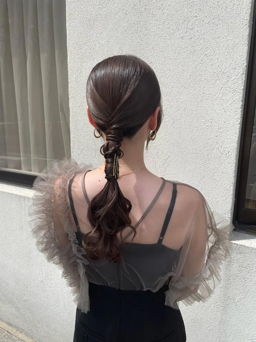 ロング ヘアアレンジ 髪質改善 韓国風ヘア 縮毛矯正 トリートメント ヘアセット ひ な た⌇ elto 四条烏丸のヘアスタイル
