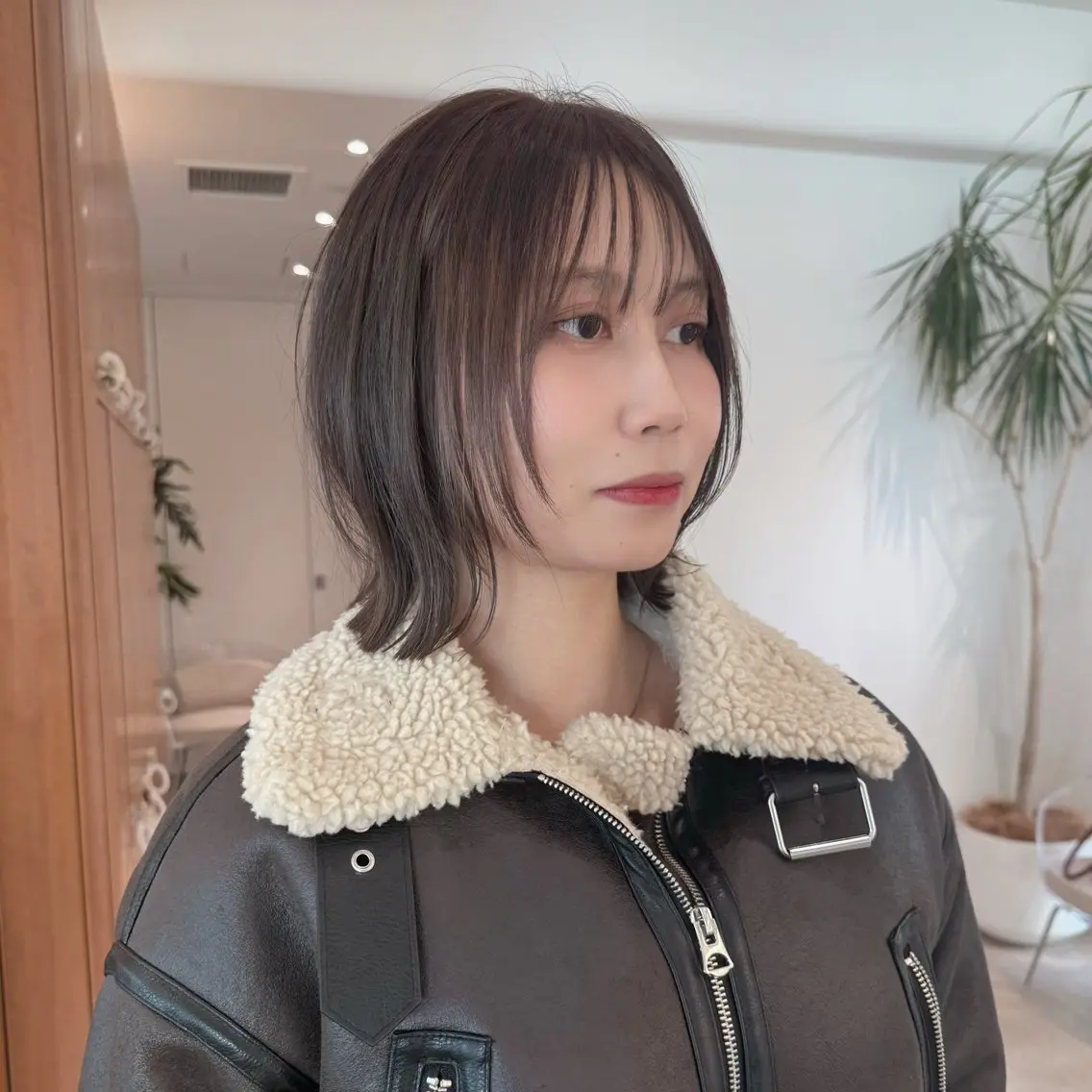 ミディアム 切りっぱなしボブ ショートボブ ボブレイヤー ボブ くびれヘア カット トリートメント 田中航平/渋谷ボブ/ レイヤーボブのヘアスタイル