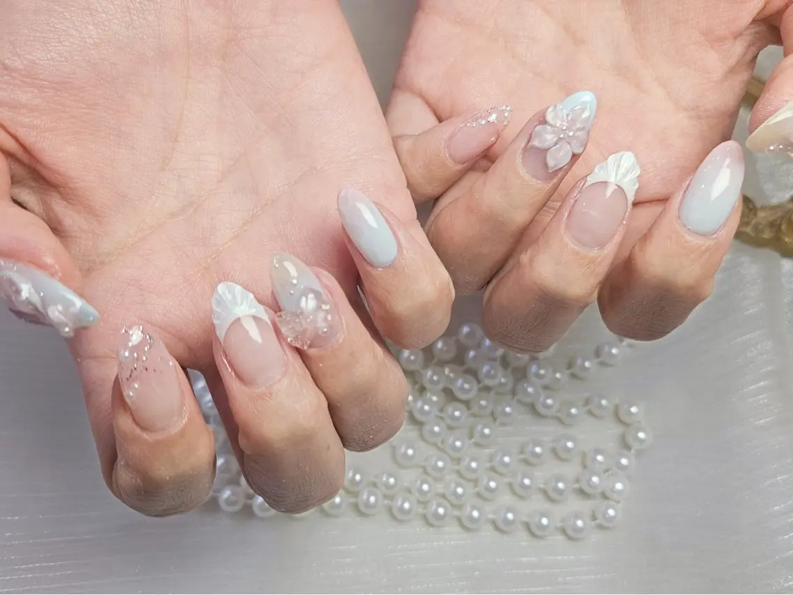 ネイル アートネイル フットネイル ジェルネイル ハート マグネットネイル babarla Nailのネイルデザイン