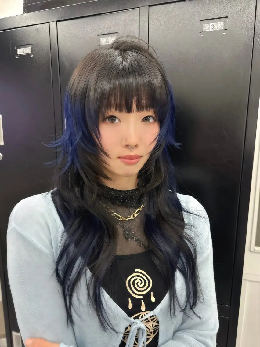 ロング エクステ 🌈評価No.1🌈 艶髪カラー❌エクステのヘアスタイル