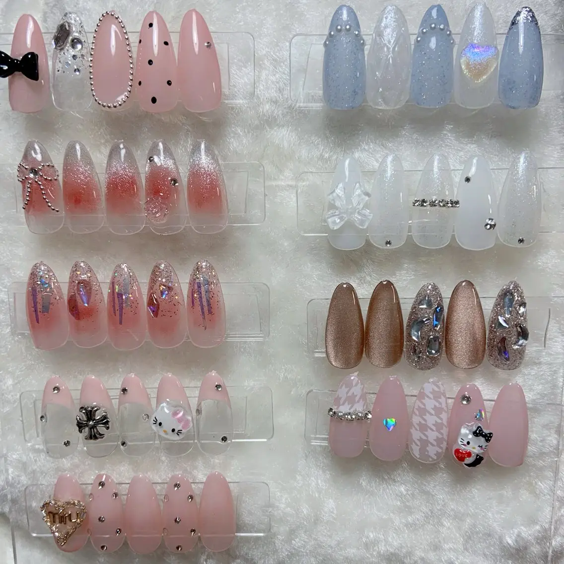 ネイル オーロラネイル チークネイル フレンチネイル ジェルネイル ガラスフレンチ ハンドネイル ハンドケア Nail Jolieのネイルデザイン