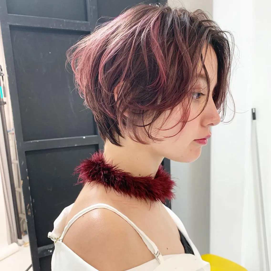 ショート ハイライト ショートヘア レイヤー特化 🎀 miyuのヘアスタイル
