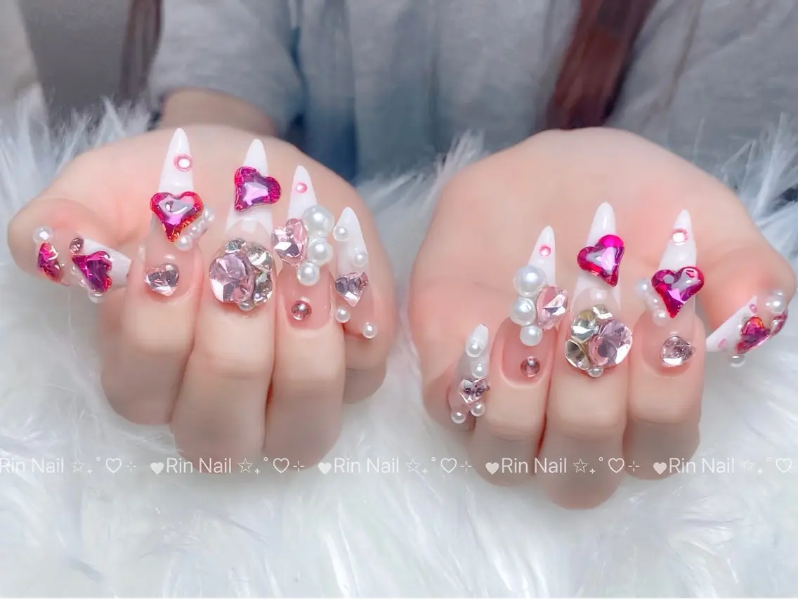 ネイル オーロラネイル ブルー フットネイル ジェルネイル 氷ネイル・うるうるネイル ハンドネイル Rin Nail 新大久保店のネイルデザイン
