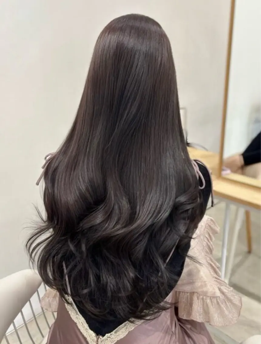 ロング カラー カット ヘアカラー トリートメント mana /韓国風レイヤーのヘアスタイル