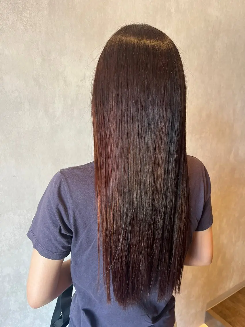 ロング 縮毛矯正 トリートメント 森 まりのヘアスタイル