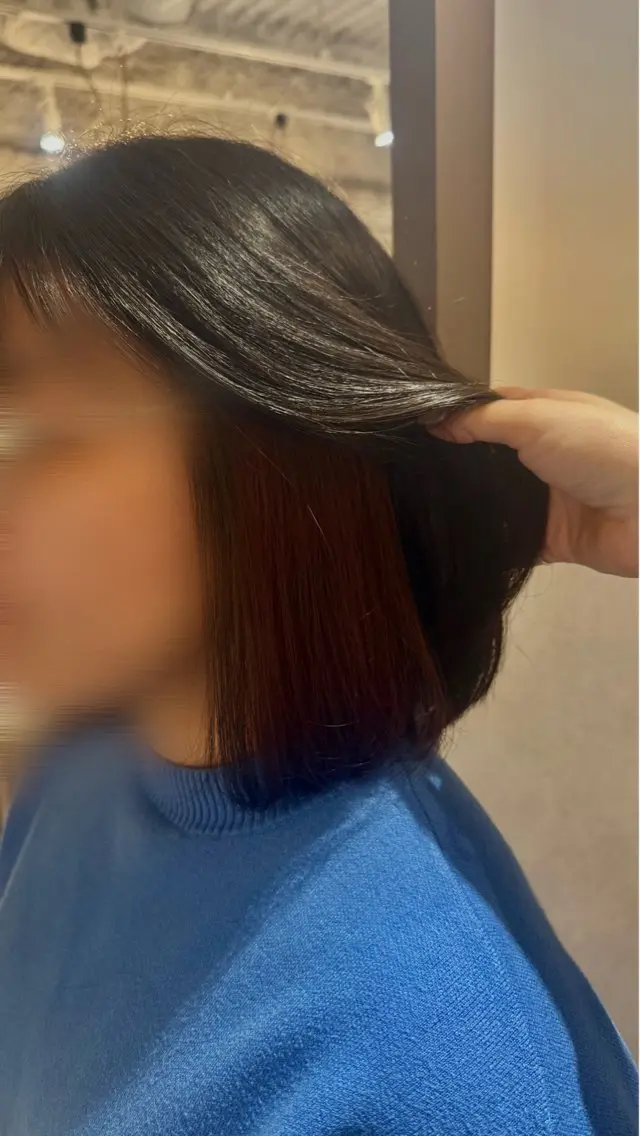 ミディアム カラー ブリーチ インナーカラー ブリーチなしカラー い な み ま なのヘアスタイル