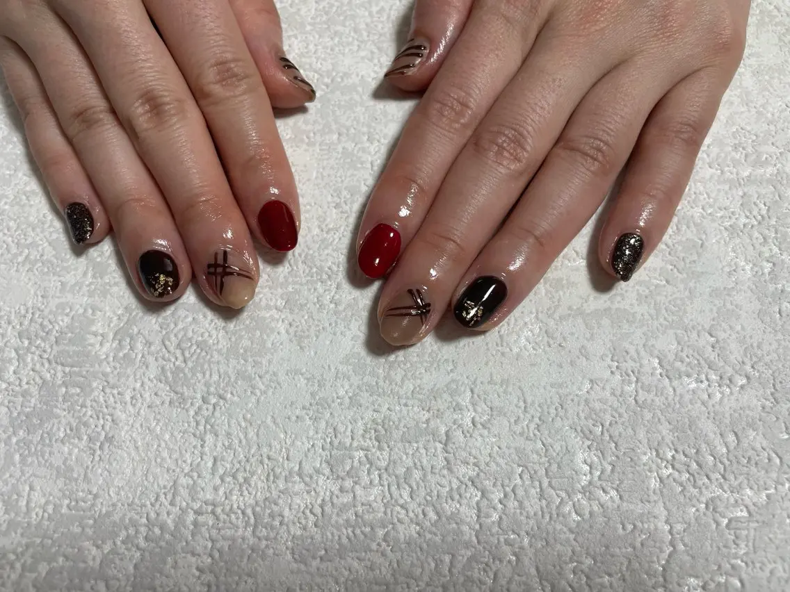 ネイル ジェルネイル 韓国ネイル メンズネイル パラジェル バレンタイン kiki nail たまプラーザのネイルデザイン