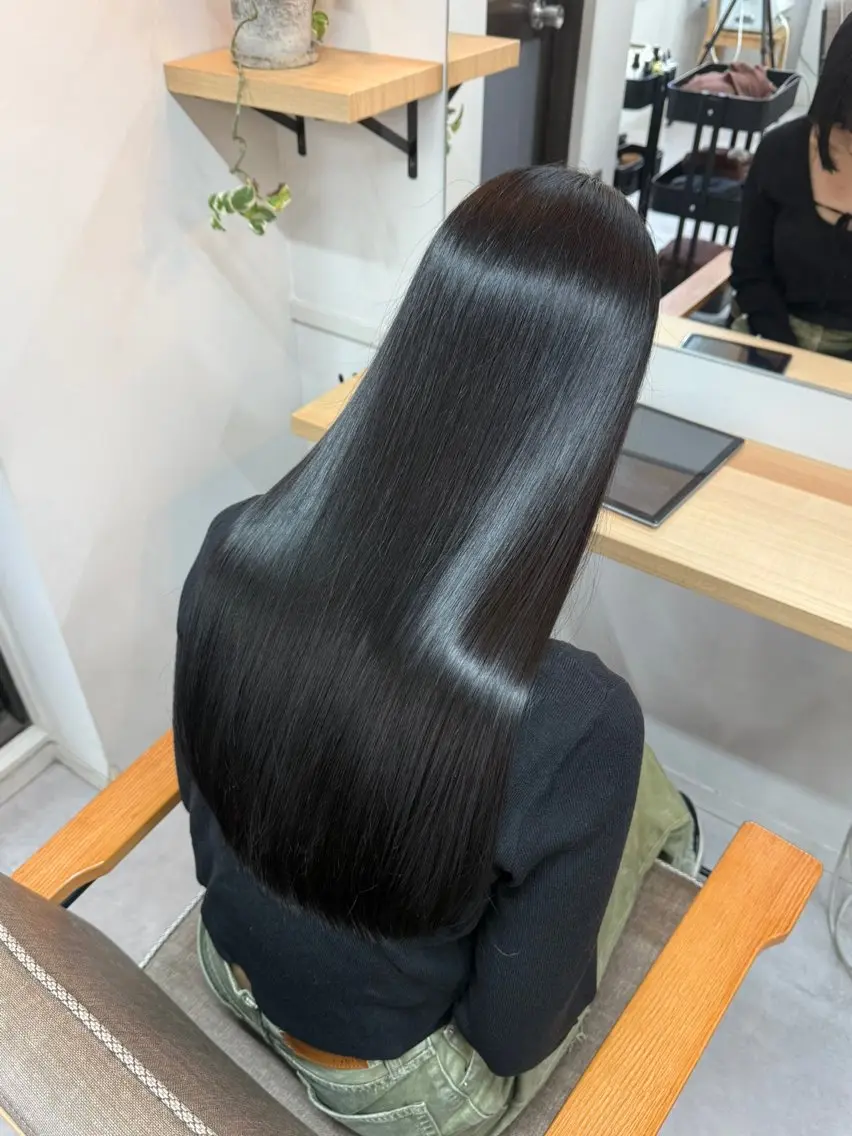 カット+カラー+7stepプレミアム髪質改善トリートメント🍊の写真