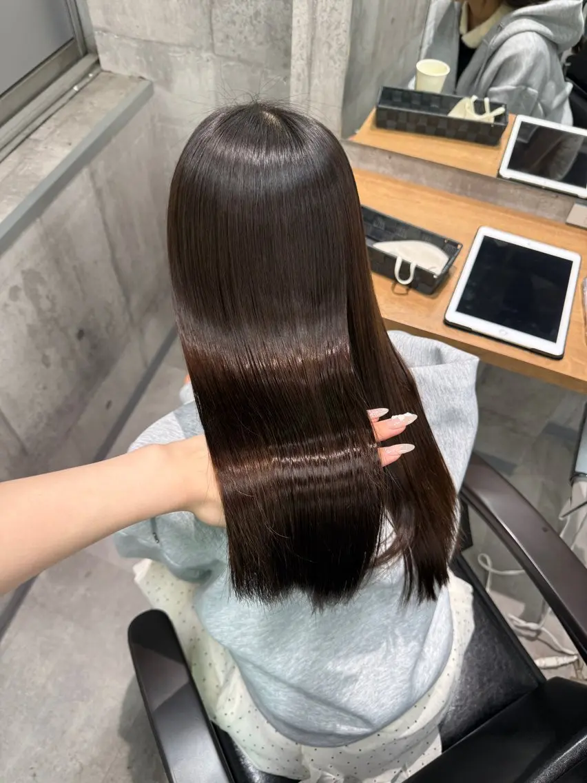 ロング カット ヘアカラー 縮毛矯正 ayano /レイヤー/艶カラーのヘアスタイル