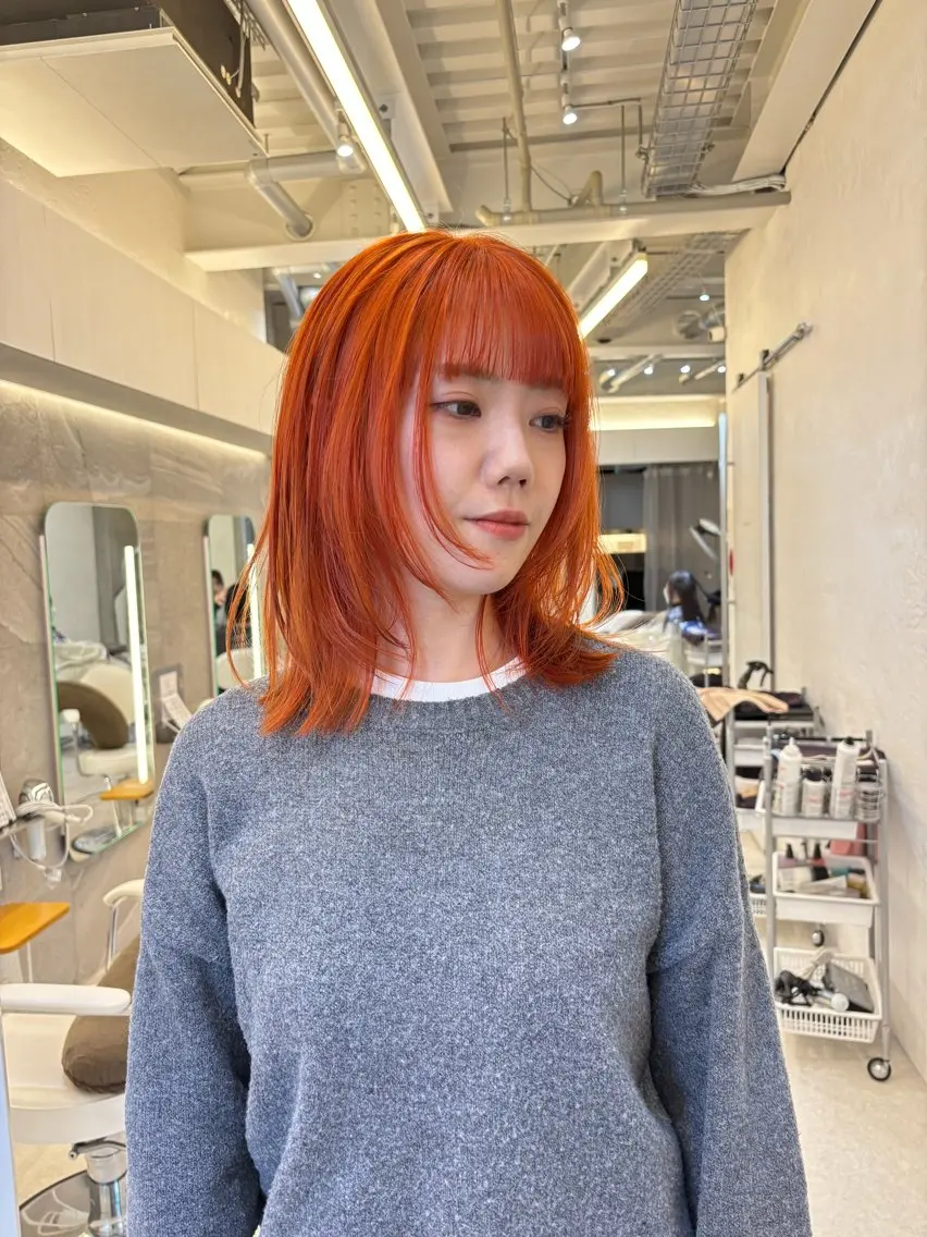ミディアム カラー カット ヘアカラー トリートメント ヘアセット 怪我のため6月末 復帰予定田中瑞希🍃のヘアスタイル