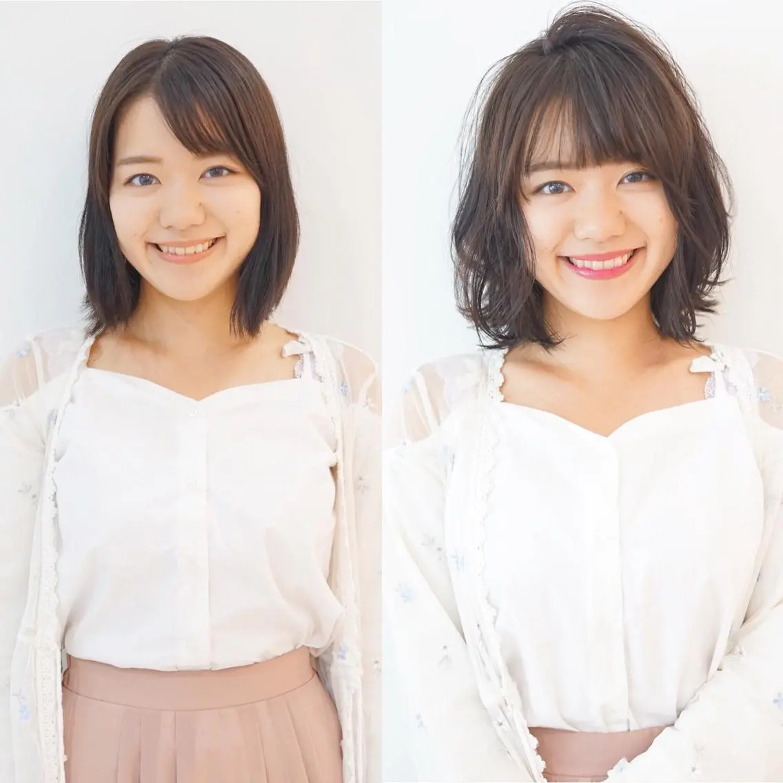 ミディアム 小顔カット ✨艶ブリーチカラー ✨四ノ宮裕己のヘアスタイル