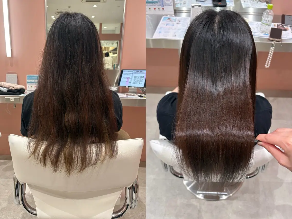 ロング カット 縮毛矯正 ダブルカラー🦖 /髪質改善⚡️しおりのヘアスタイル