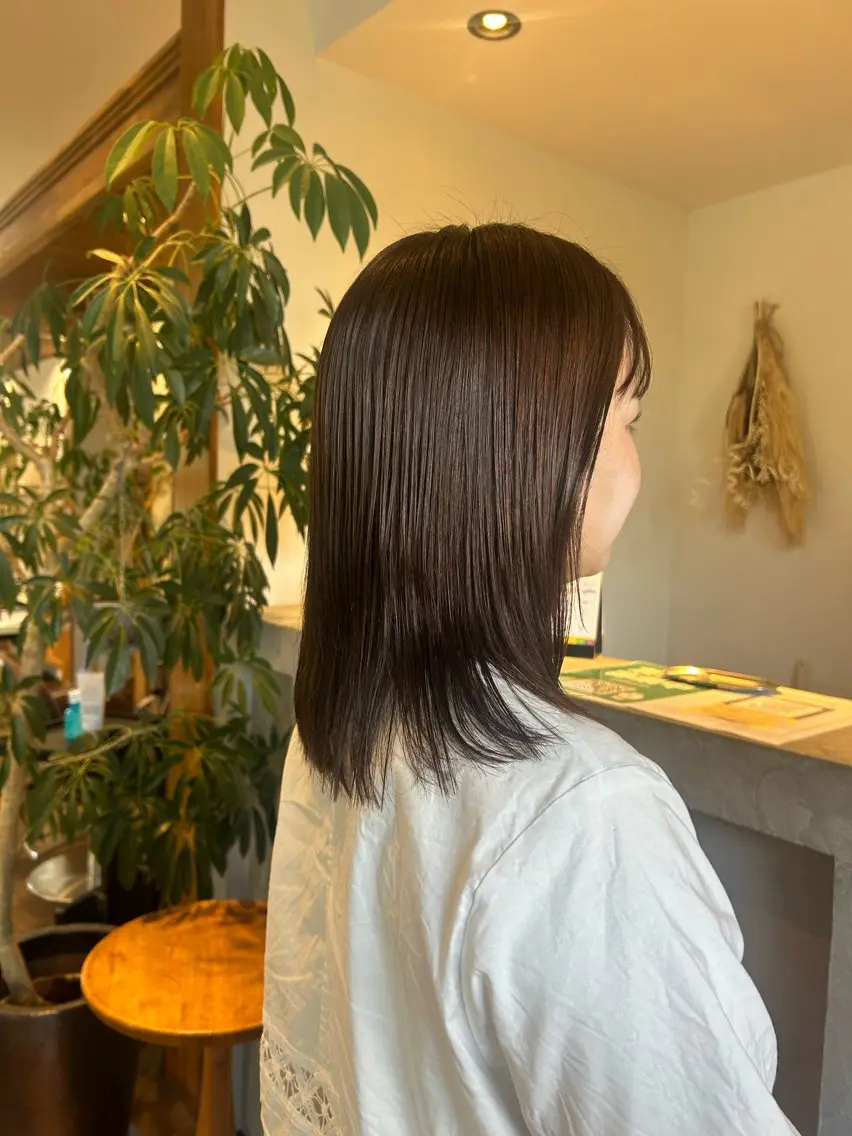 ミディアム カラー ブラウンカラー 透明感カラー ヘアカラー トリートメント 透明感カラー/暖色/ ボブ/アイ୨୧のヘアスタイル