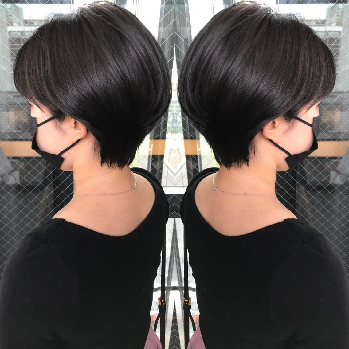 ショート カラー ハンサムショート ブルーカラー ブルーグレー ショートヘア カット ヘアカラー トリートメント ハタケヤマヨシキ ／BOOTHのヘアスタイル