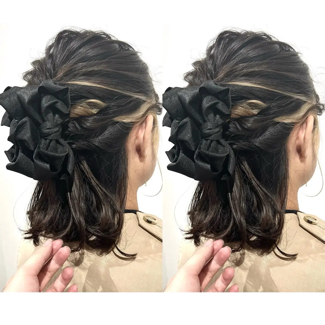 ミディアム ヘアアレンジ 切っぱなし💇‍♀️ イヤリング🎨龍之介のヘアスタイル
