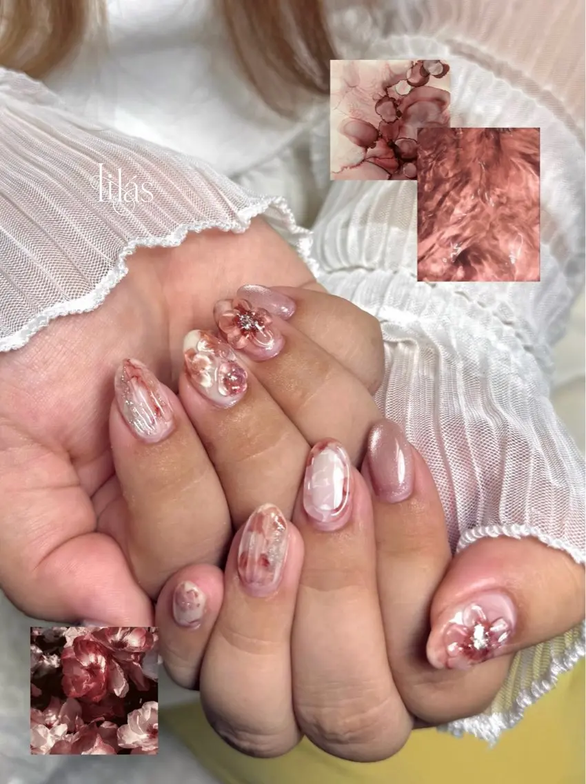 ネイル フラワーネイル ハンドネイル nail salon Lilásのネイルデザイン