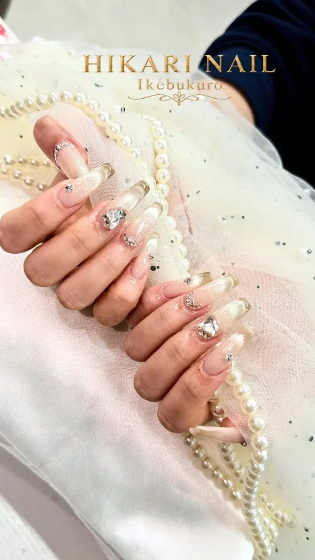 ネイル チークネイル 長さ出し フレンチネイル ガーリー ハロウィン ハンドネイル HikariNail Ikebukuroのネイルデザイン