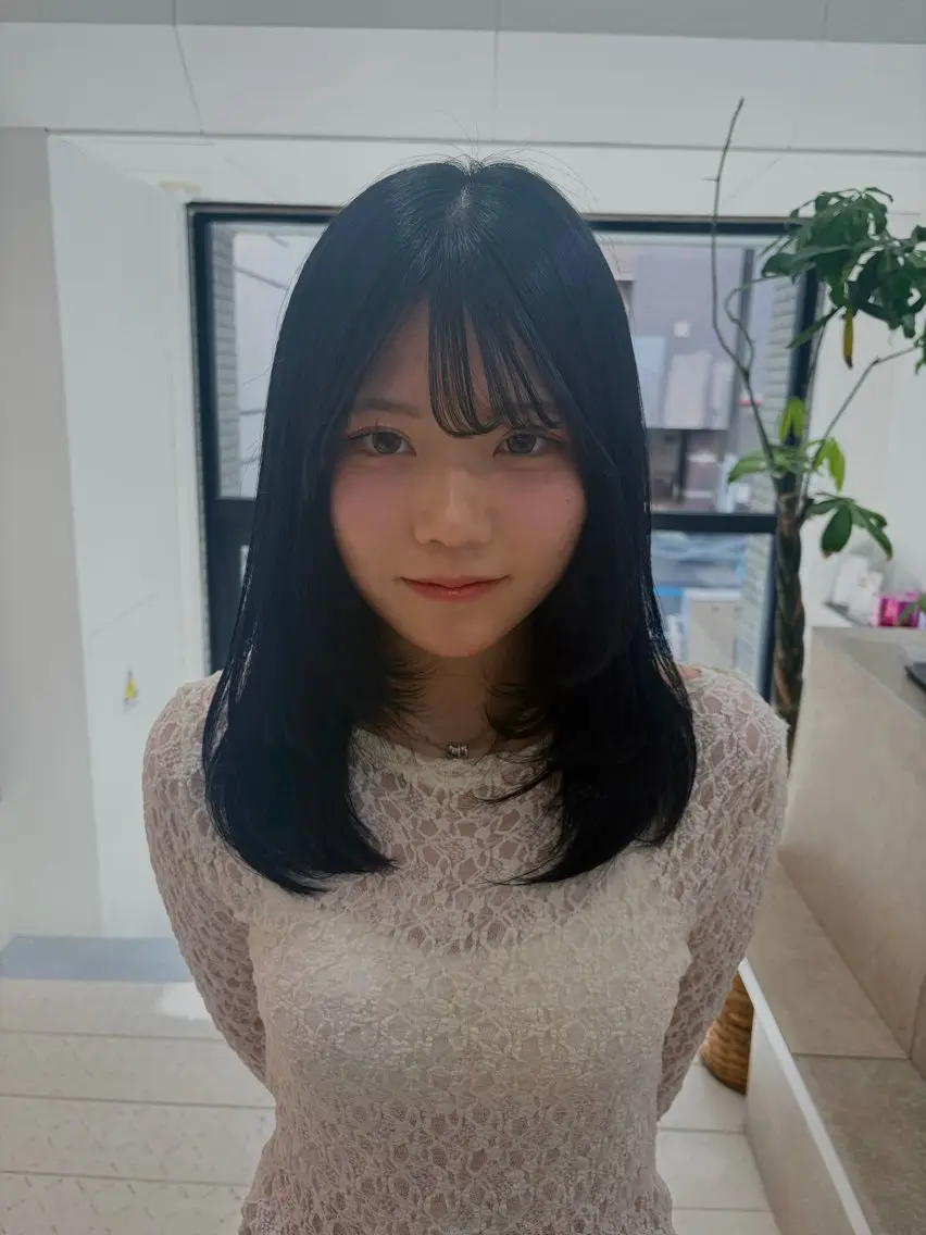 セミロング カラー ヘアカラー トリートメント ワンカラー🌙.* 艶カラー/NeNeのヘアスタイル
