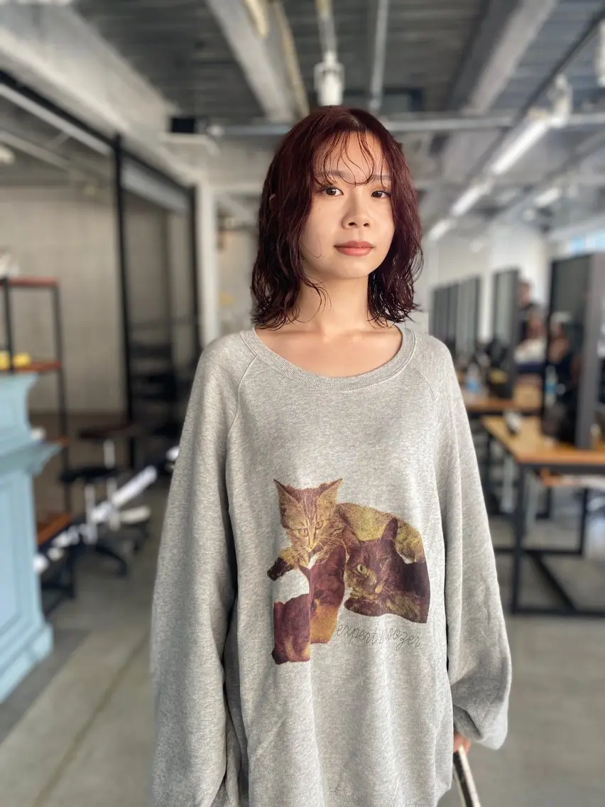 ミディアム カラー パーマ KOOKI スティードトーキョーのヘアスタイル