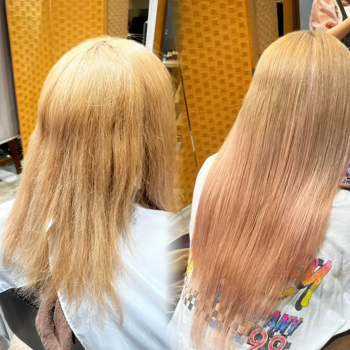 ロング カット エクステ シールエクステ/ ブリーチカラーのヘアスタイル