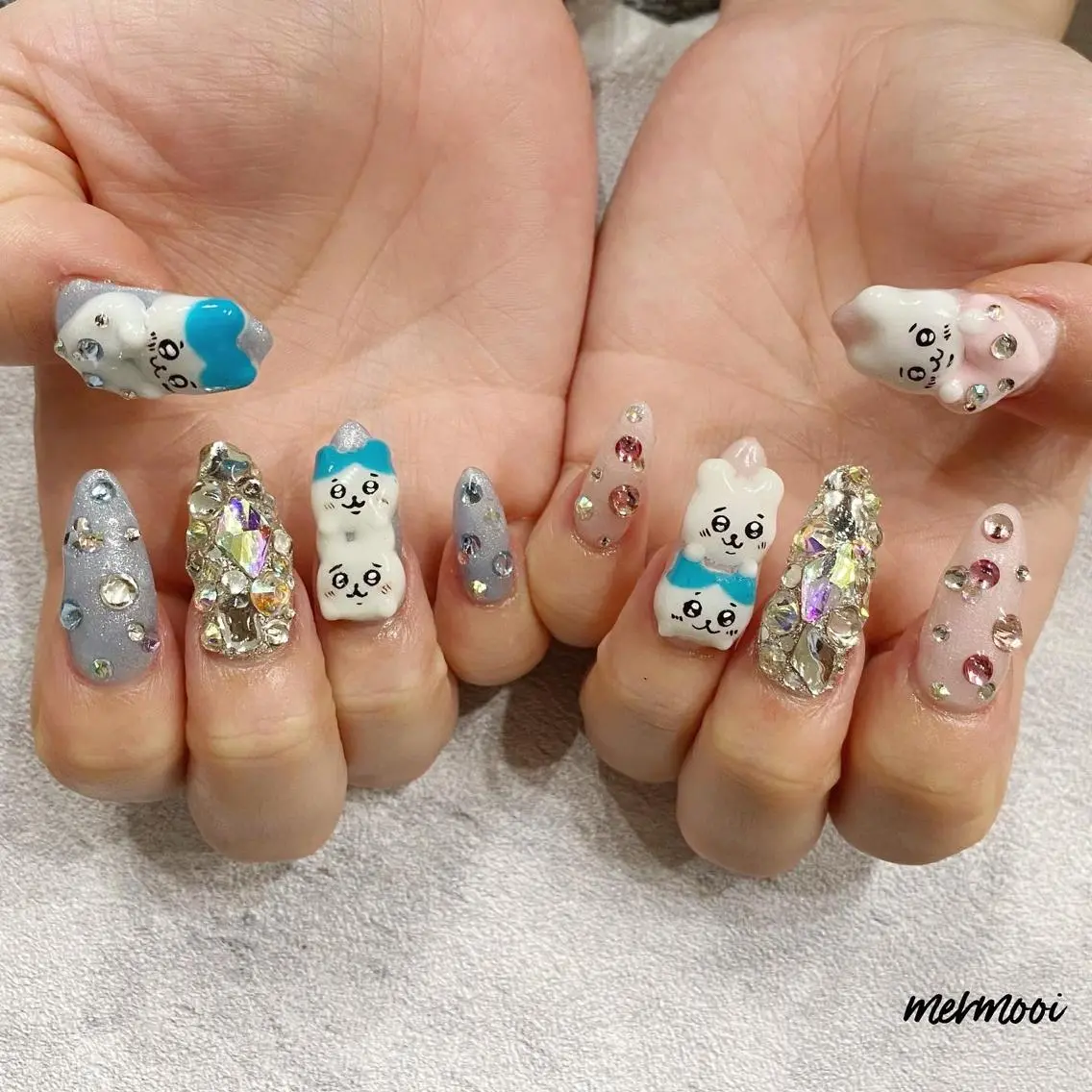 ネイル アートネイル マットネイル ニュアンスネイル スカルプネイル mermooi nailのネイルデザイン