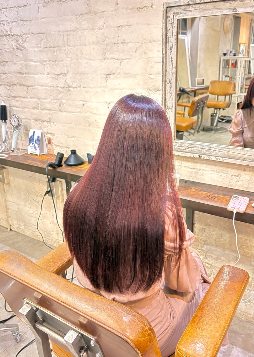 ロング ロング ヘアカラー 大関   愛覇 うるつや✩暖色カラーのヘアスタイル